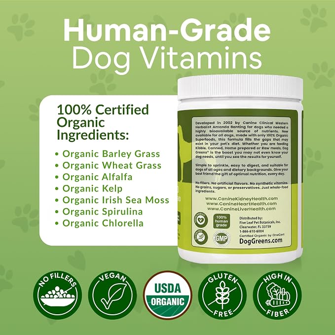 Superfood Supplement for Dogs (12 oz) Organic Human-Grade Ingredients, Vitamins, Minerals, Antioxidants and Fibre Rich for Optimal Digestion, Shiny Coat and Better Health (3 Pack)