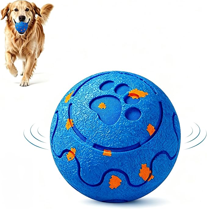 Interactive Dog Ball Toy for Large Dogs - Motion Activated, 3 Play Modes: Auto Bouncing & Rolling, Durable E-TPU Chew Proof, USB-C Rechargeable, IP54 Waterproof