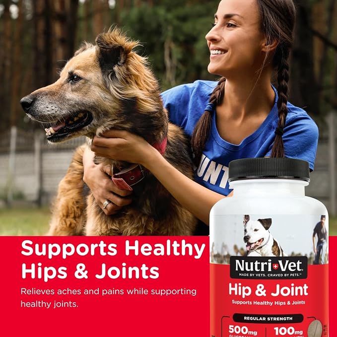 Nutri-Vet Hip & Joint Dog Supplement, 500mg Glucosamine, 120 Count