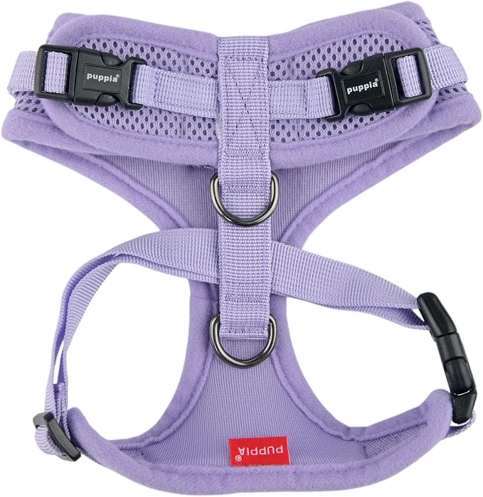 Puppia Ritefit Dog Harness B (Over-The-Head) Mesh Adjustable Chest and Neck for Small Dogs, Violet, Large