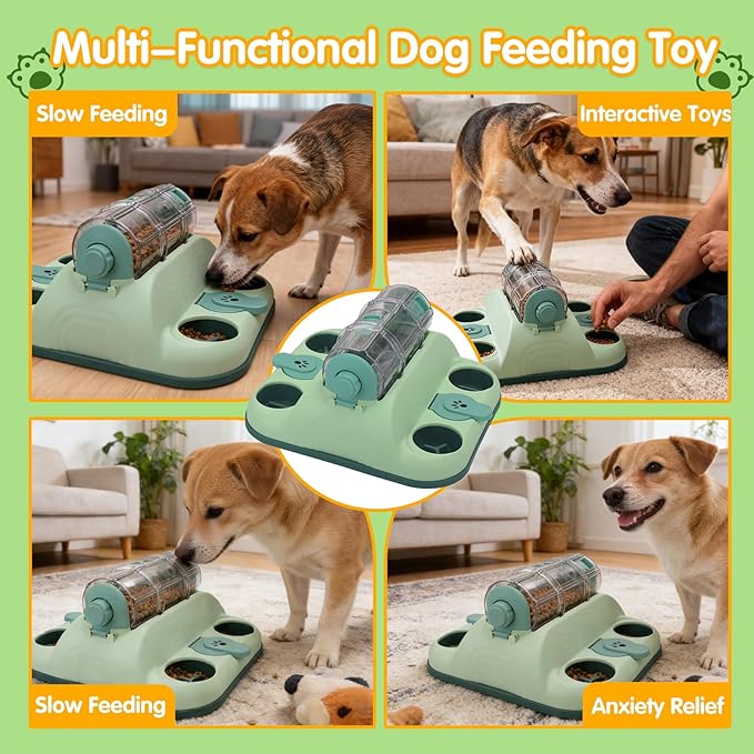 ELEGX Dog Puzzle Toy, Paw-Activated Rolling Interactive Dog Treat Puzzle Toys, Fun Slow Feeder for IQ Training & Mental Stimulating, Treat Puzzles Feeding for All Breeds, 2 Levels of Challenge