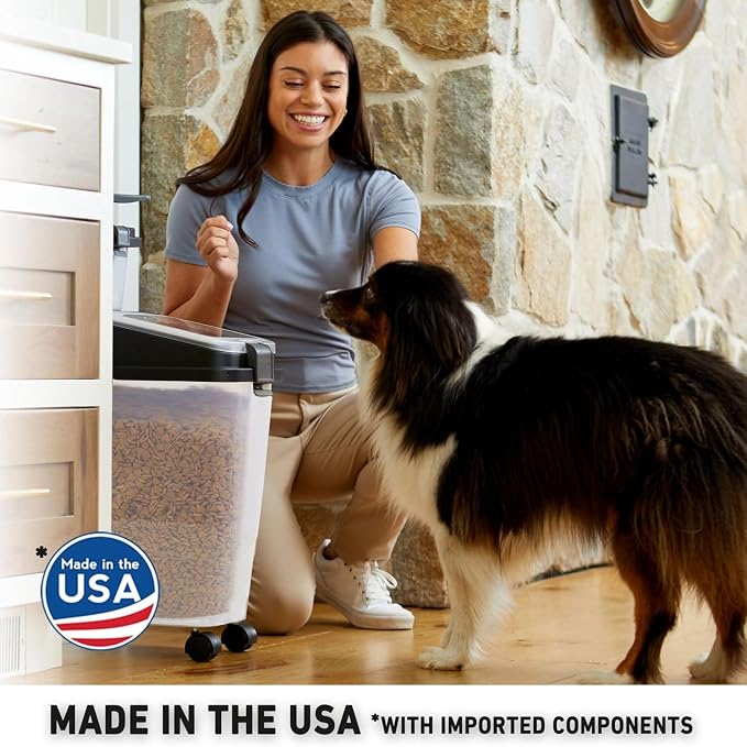 Mighty Tuff 3 Piece Airtight Dog Food Storage Container, Up to 36 lbs, Gray