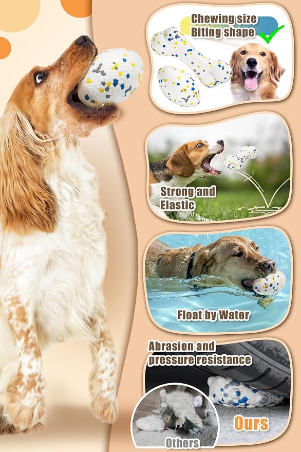 Moonorange Indestructible Bone Ball, Floating, 7.28in, White