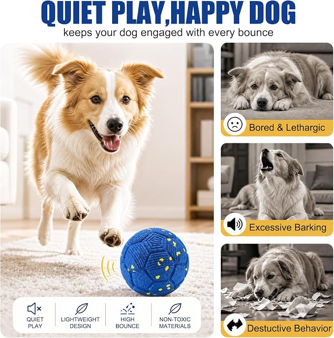 vinkey Interactive Dog Ball Toy, Automatic Moving Bouncing Rolling Smart Dog Toy, E-TPU Durable Motion Activated Ball, IP54 Splash Proof for Medium Large Active & Smart Dogs Indoor Outdoor