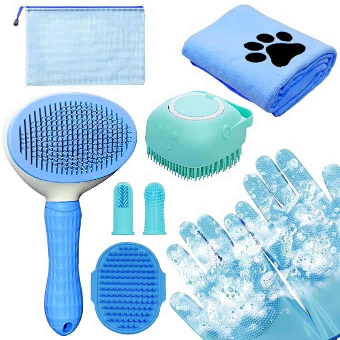 Dog Grooming Kit for Shedding, Small, Blue