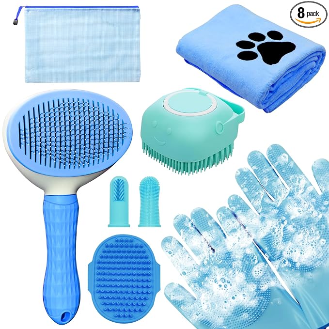 Dog Grooming Kit for Shedding, Small, Blue
