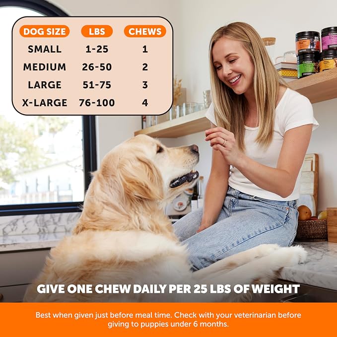 10 in 1 Multivitamin + Hip & Joint Health Soft Chew Supplement Virtual Bundle - Dog Vitamins - Glucosamine Chondroitin, Omegas, Turmeric and MSM for Overall Dog Health, Joint Supplement for Dogs.