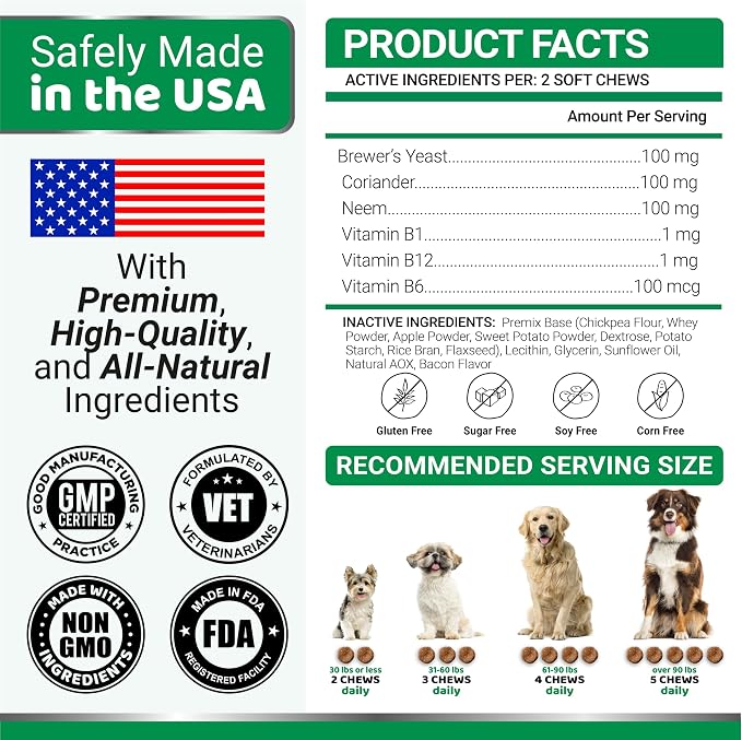 Flea and Tick Prevention for Dogs Chewables - 170 Treats - Flea Oral Pills