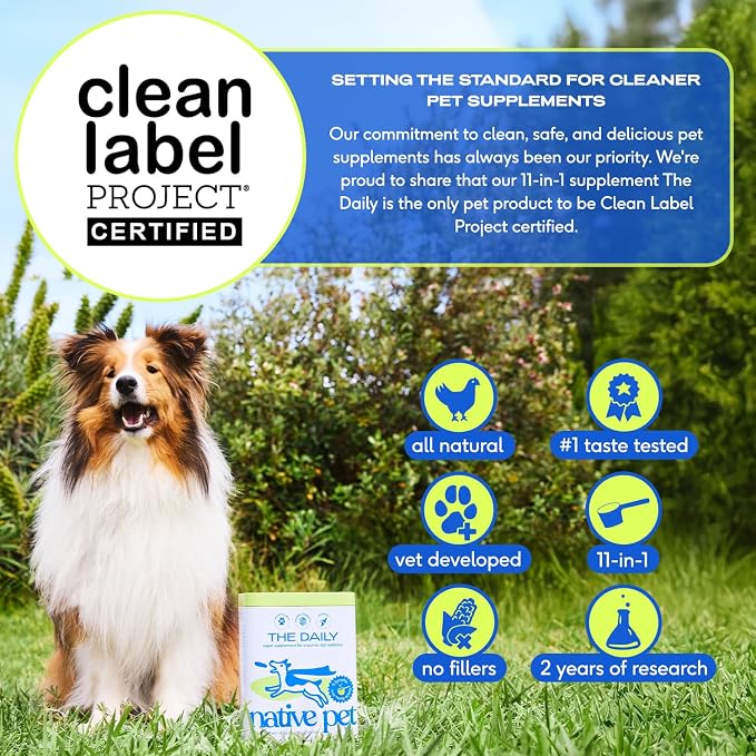 Native Pet Pack Leaders Bundle - Daily Dog Multivitamin (7 oz.) & Omega Oil for Dogs (8 oz.) - Omega 3 Fish Oil for Healthy Skin, Shiny Coat, & Strong Joints & Daily Multivitamin for Pups