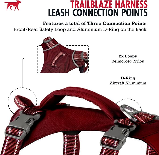 Tuff Pupper Escape Proof Dog Harness for Medium Dogs | No Pull Lightweight Adjustable Harness | No Escape Multifunctional Outdoor Pet Gear | Strong Durable Breathable | Secure Comfortable Fit