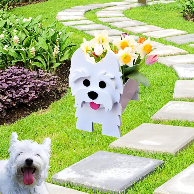 West Highland Dog Planter Pots, Animal Shaped Flower Pot