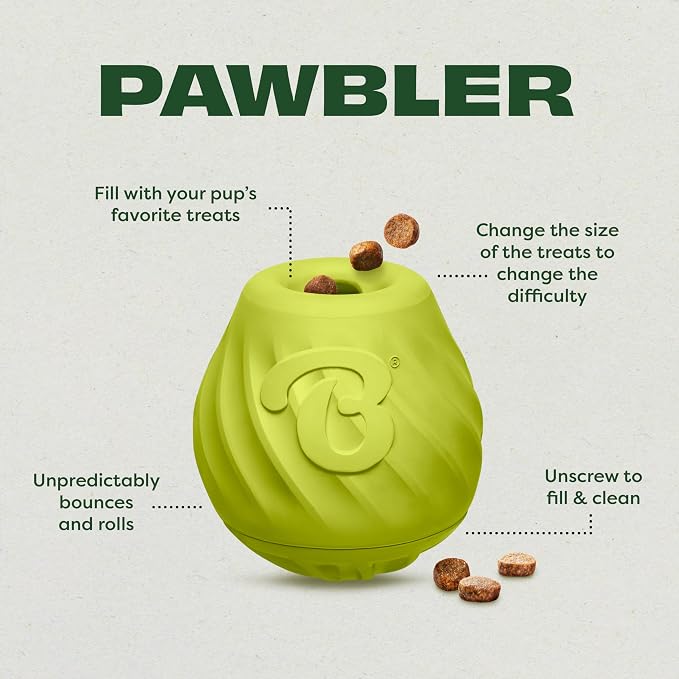 Benebone Medium Wishbone Chew Toy + Pawbler Treat Dispenser – Bacon Flavor, Durable, for Aggressive Chewers