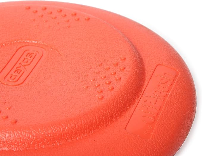 Dexas Off Leash Frisbee Flyer, Floating Dog Toy with Removable Leash