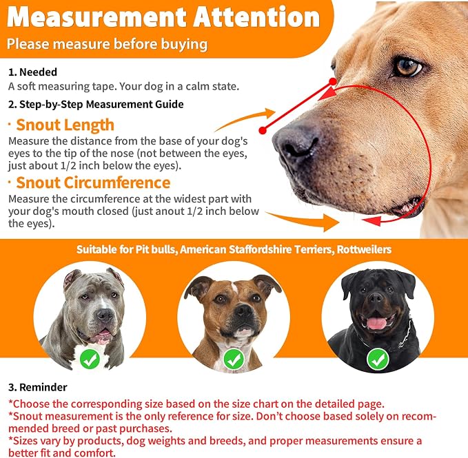 Pitbull Dog Muzzle for Large Medium Dogs Prevent Biting Scavenging | Fits Rottweiler Amstaff Broad-nosed Breed, Sturdy Breathable Basket, Training Walking Use, Allows to Drink | Black, L