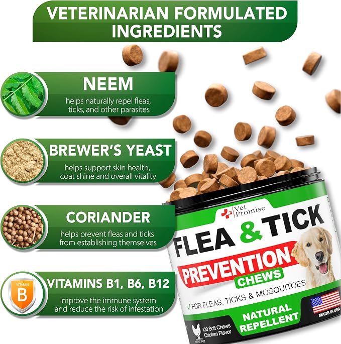 Flea and Tick Prevention for Dogs Chewables - Flea & Tick Control Chews