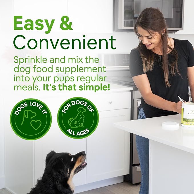 Superfood Supplement for Dogs (12 oz) Organic Human-Grade Ingredients, Vitamins, Minerals, Antioxidants and Fibre Rich for Optimal Digestion, Shiny Coat and Better Health (3 Pack)