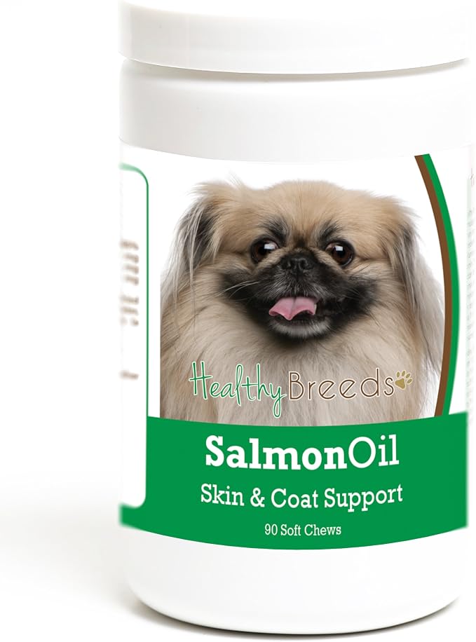 Healthy Breeds Pekingese Salmon Oil Soft Chews 90 Count, Brown