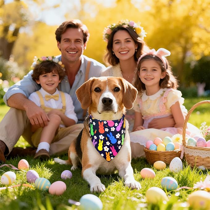 Easter Dog Bandana for Small Medium Dogs, Small, Navy