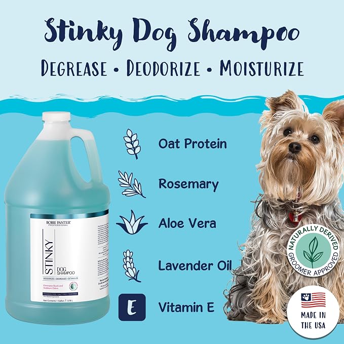 Bobbi Panter Moisture & Shine Dog Shampoo Argan Oil, Chamomile & Peppermint – Deep Nourishing Natural Formula for Soft, Shiny Coat, Tear-Free, 20:1 Concentrate, 1 Gallon (Case of 4)
