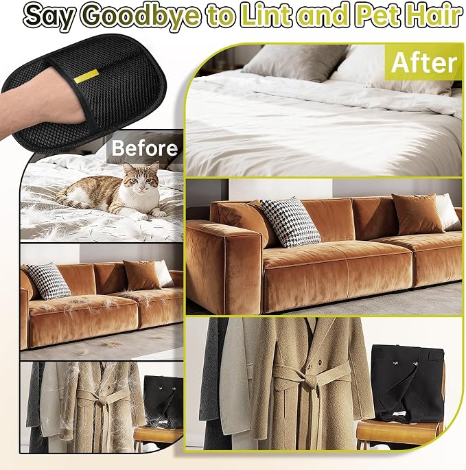 Electrostatic Pet Hair Remover Glove for Dogs &Cats, 2
