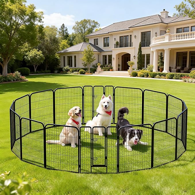BestPet Dog Playpen, 40in 16 Panels, Black