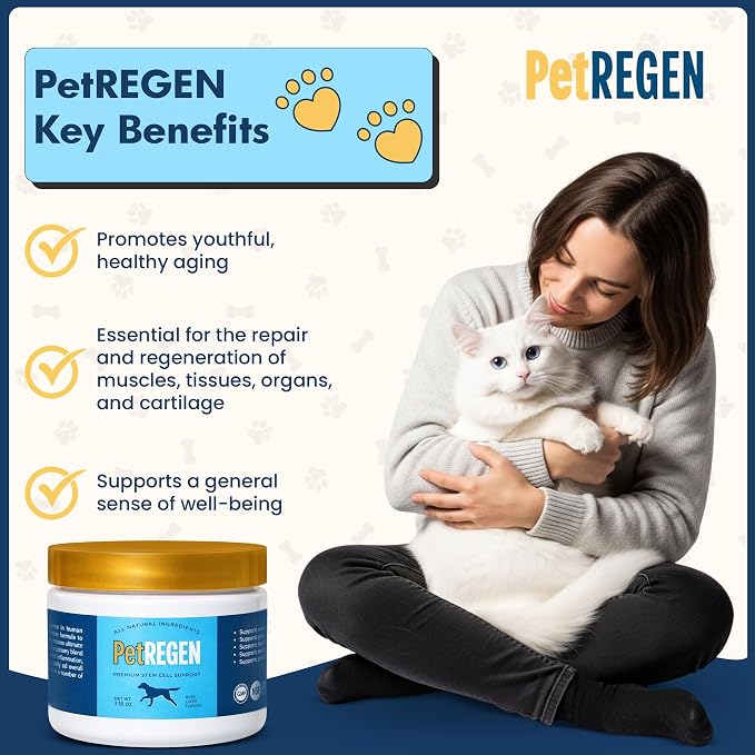 Regenerative Wellness Supplement for Dogs & Cats – Supports Joint Health, Mobility, Healthy Aging, Energy, Digestion & Immune Health – 30 Scoops