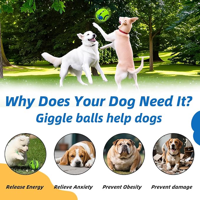 Dog Toys Ball, Interactive, XL, 5.51 in (14 cm) | Shaking with Gibbering Sound, For Training & Herding