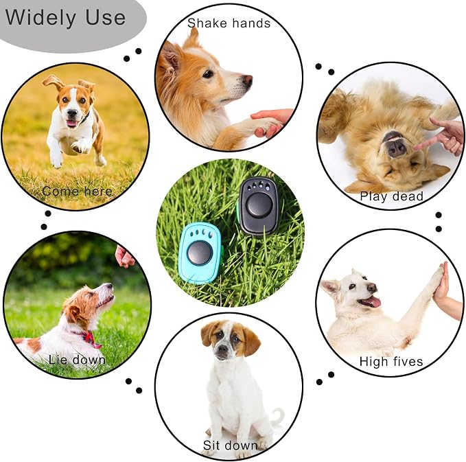 Pet Clicker, Mini Finger, Black & Blue