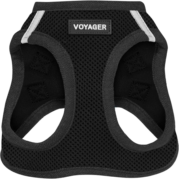 Voyager Step-in Air Dog Vest Harness - Black/Black Trim, X-Large | 20.5 - 23" in Chest, Reflective Bands, All Weather Breathable Air Mesh, Cats Compatible, Lightweight, Fast Drying