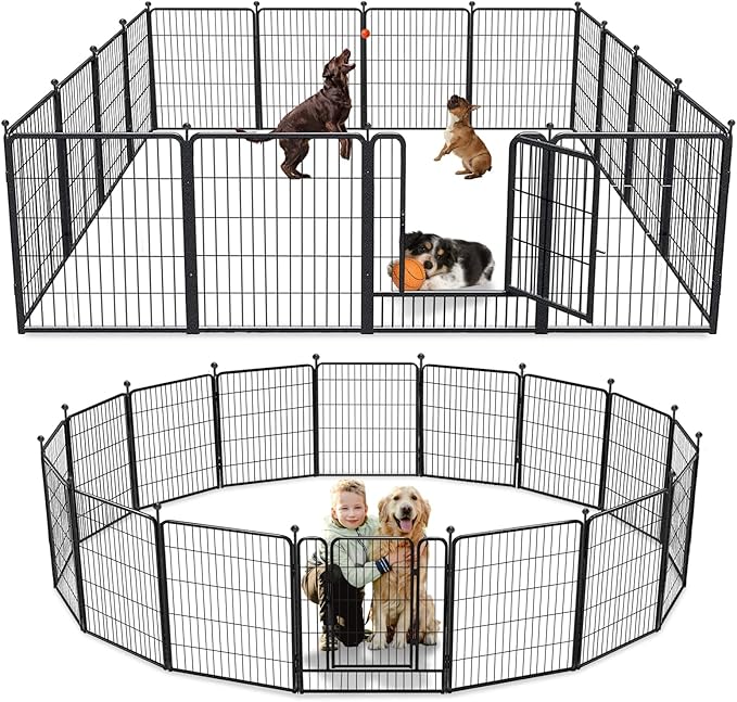 Dog Playpen with Door, 32in 16 Panels