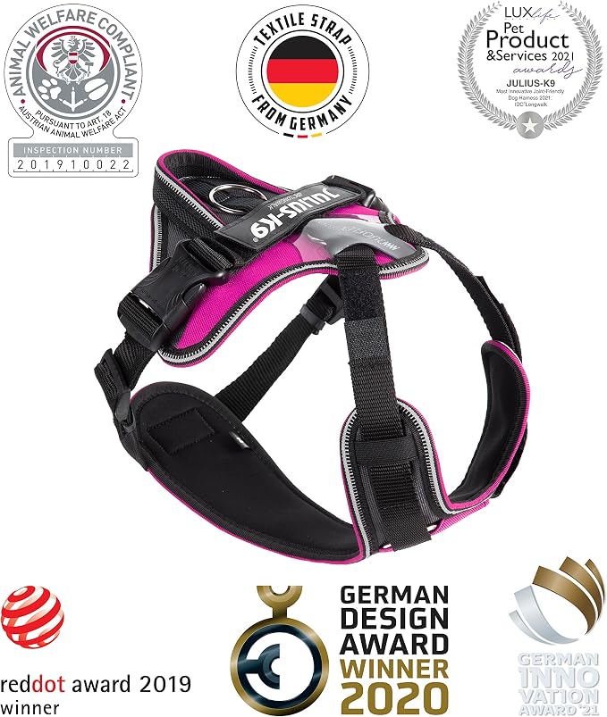 IDC Longwalk Y-Harness, Pink-Gray, Size: 2XS