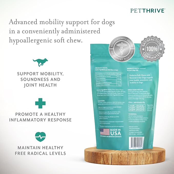 Resveratrol Chews Dog Supplement, Bacon Flavor, Small Breed