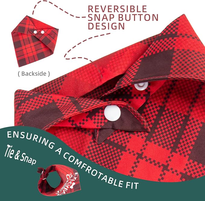 Christmas Dog Bandanas, Small & Medium Breed, 5-25lbs