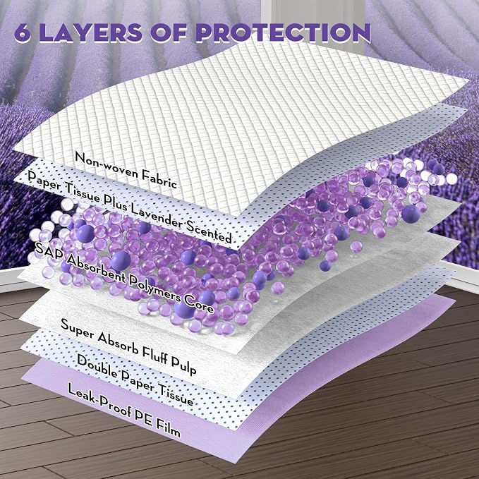 CROCI Dog Pads Lavender Scented 28x34in 40 Counts, 36x36in 100 Counts
