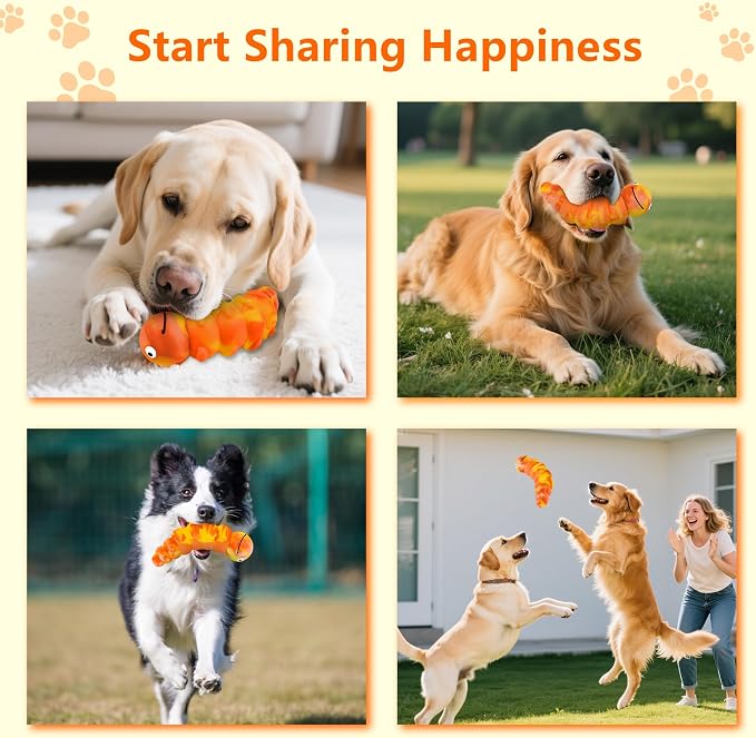 Indestructible Dog Toys for Aggressive Chewers, Tough Toy | Chew Toys for Large and Medium Dogs, Squeaky Rubber & Beef-Flavored Nylon, Dental Care, Boredom & Anxiety Relief