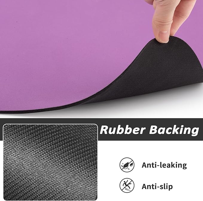 HotLive Dog Food Mat - Absorbent Cat Mat for Food and Water, No Stains Pet Feeding Bowl Mat, Easy to Clean Pet Placemats, Quick Dry Dog Water Dispenser Mat for Messy Drinkers | Paw Purple 16"x 24"
