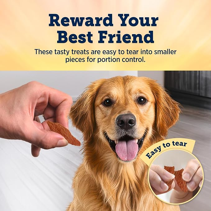 Blue Buffalo True Chews Premium Jerky Cuts with Real Steak, Chicken-Free Natural Dog Treats, Mineral-Enhanced for Flavor, 20 oz. Bag