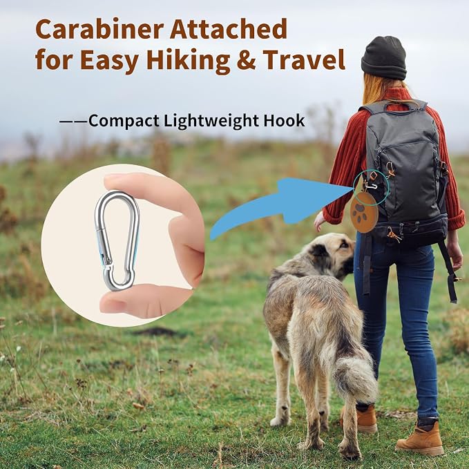Collapsible Dog Bowls, 2-in-1 Silicone with Carabiner, Brown