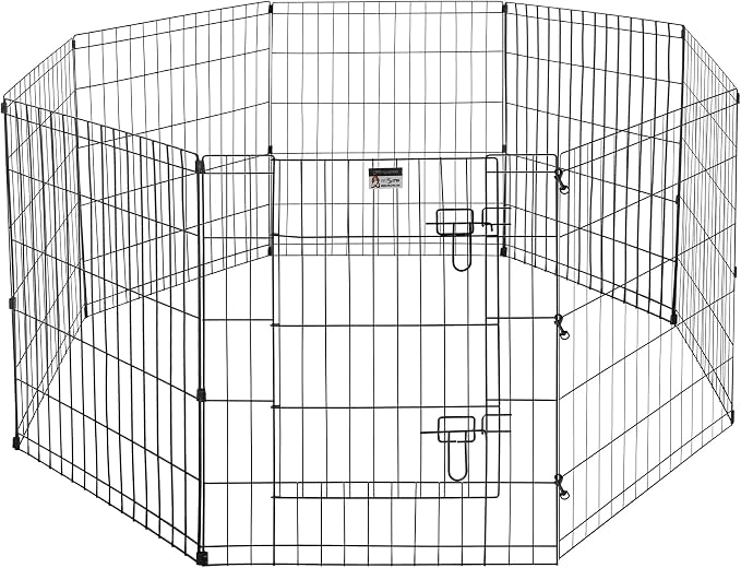 Pet Trex 24" Exercise Playpen for Dogs Eight 24" x 30" High Panels with Gate