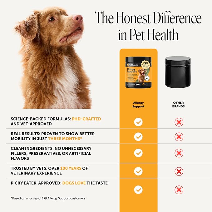 Pet Honesty Dog Allergy Chews - for Paw Licking, Itching & Seasonal Allergies - with Colostrum, Probiotics & Salmon Oil - Vet Recommended Itch Relief Supplement for Dogs (Salmon, 90 Ct)