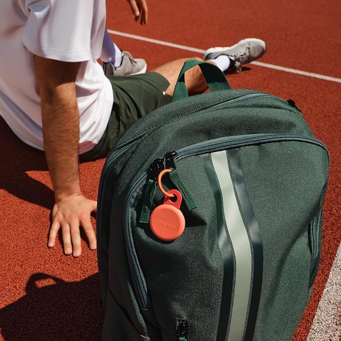 Chipolo Loop – Rechargeable Bluetooth Tracker for Key and Pocket Location | Compatible with Apple or Google, Call Your Phone & Out of Range Alerts for Android (Chalk)
