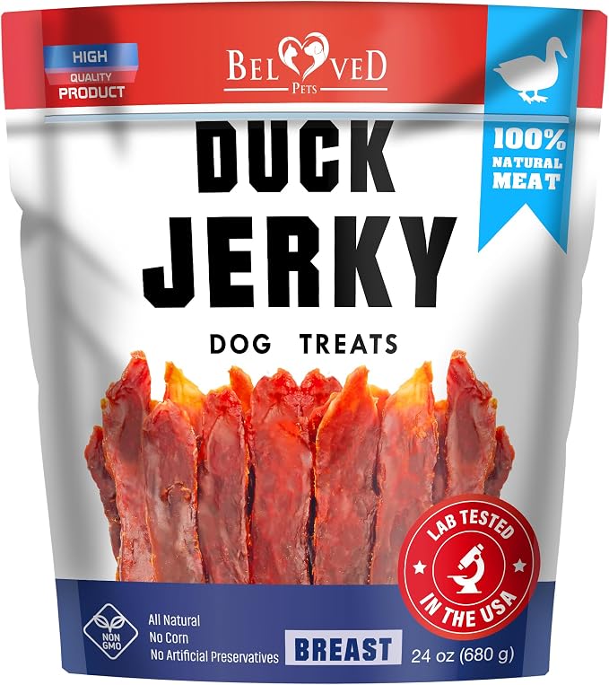 Duck Jerky Dog Treats - Human Grade, 1.5lb