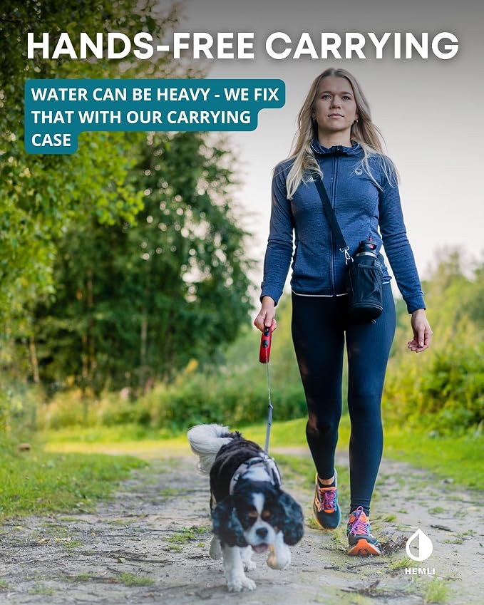 32 oz. Dog Water Bottle, Insulated Dog Travel Water Bottle, Stainless Steel Pet Water Bottle Dispenser Portable Food and Water Bowl for Dogs with Carrying Case for Walking Dog Canteen Travel Kit