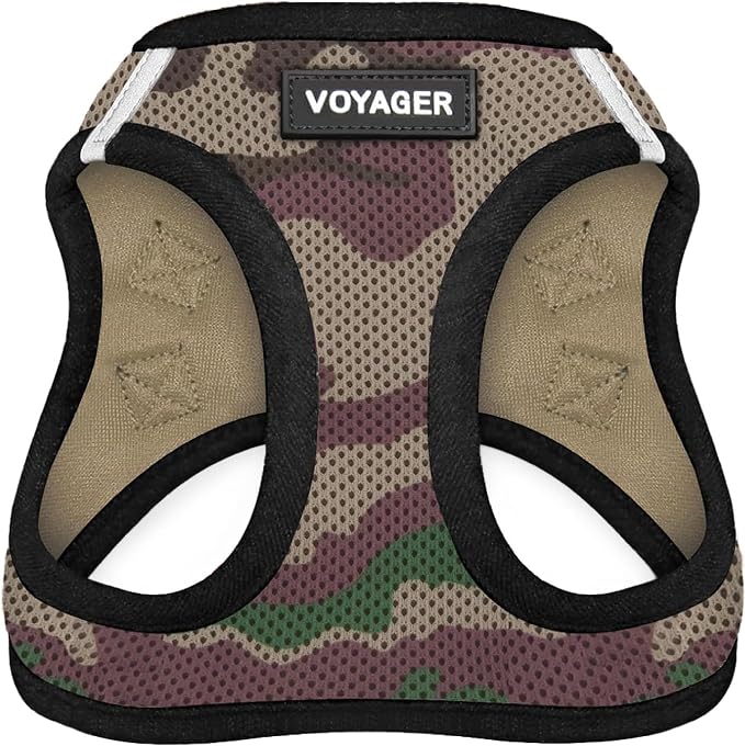 Voyager Step-in Air Dog Vest Harness - Army, X-Small | 13 - 14.5" in Chest, Reflective Bands, All Weather Breathable Air Mesh, Cats Compatible, Lightweight, Fast Drying