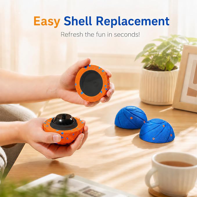 T02 Replacement Dog Ball Shell, 82mm, 90g Lightweight, Orange | Removable Motor Compatible, 2-in-1 Fetch & Throw Toy, Medium & Large Dogs, Easy to Throw, Indoor & Outdoor Play