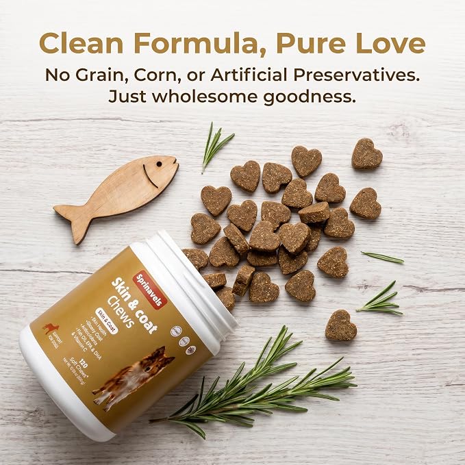 Dog Skin & Coat Chews with Omega Fish Oil, 120 Soft Chews