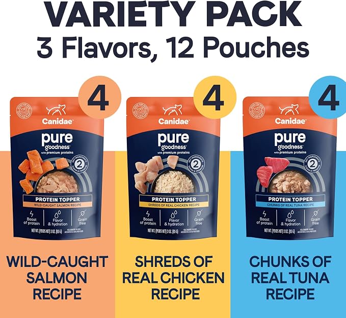 Canidae Pure Protein Topper Variety Pack, 3 oz. (Case of 12)