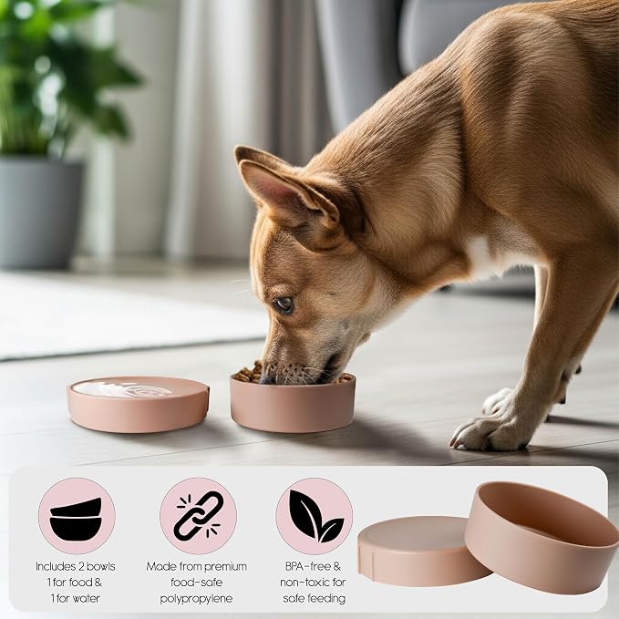 Barkin' Trails Travel Dog Bowl, Portable Outdoor Water, Mocha