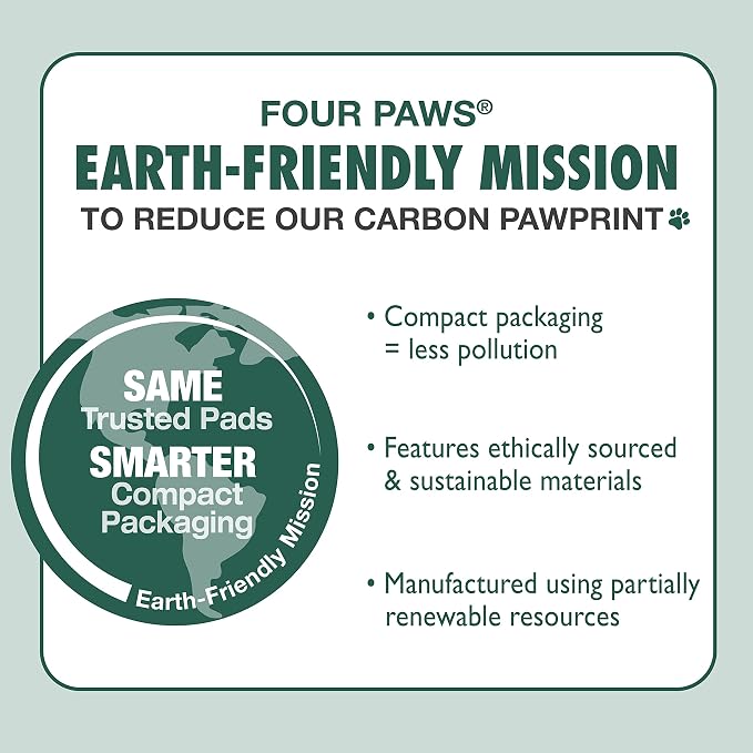 Four Paws Wee-Wee Super Absorbent Unscented Pee Pads for Dogs & Puppies with Insta-Rise Border, Leak-Proof Dog Housebreaking Potty Training Floor Protection, 22" x 23", 100 Count
