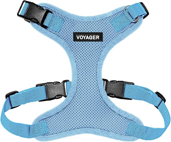 Voyager Step-in Lock Dog Harness - Baby Blue, Medium | 17 - 21" in Chest, Adjustable, Breathable Air Mesh, Lightweight for Daily Walks, Strong Clips, Heavy Duty D-Ring